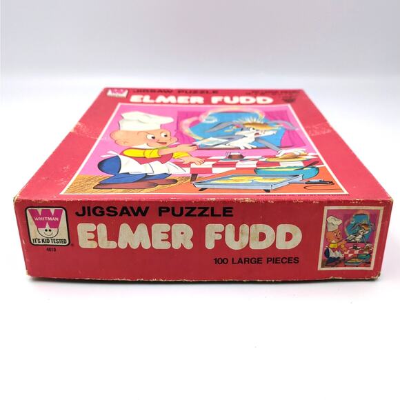 Whitman Elmer Fudd 100 Pc Puzzle Flipping Pancakes Bugs Bunny 14x18 Looney Tunes - Picture 3 of 4